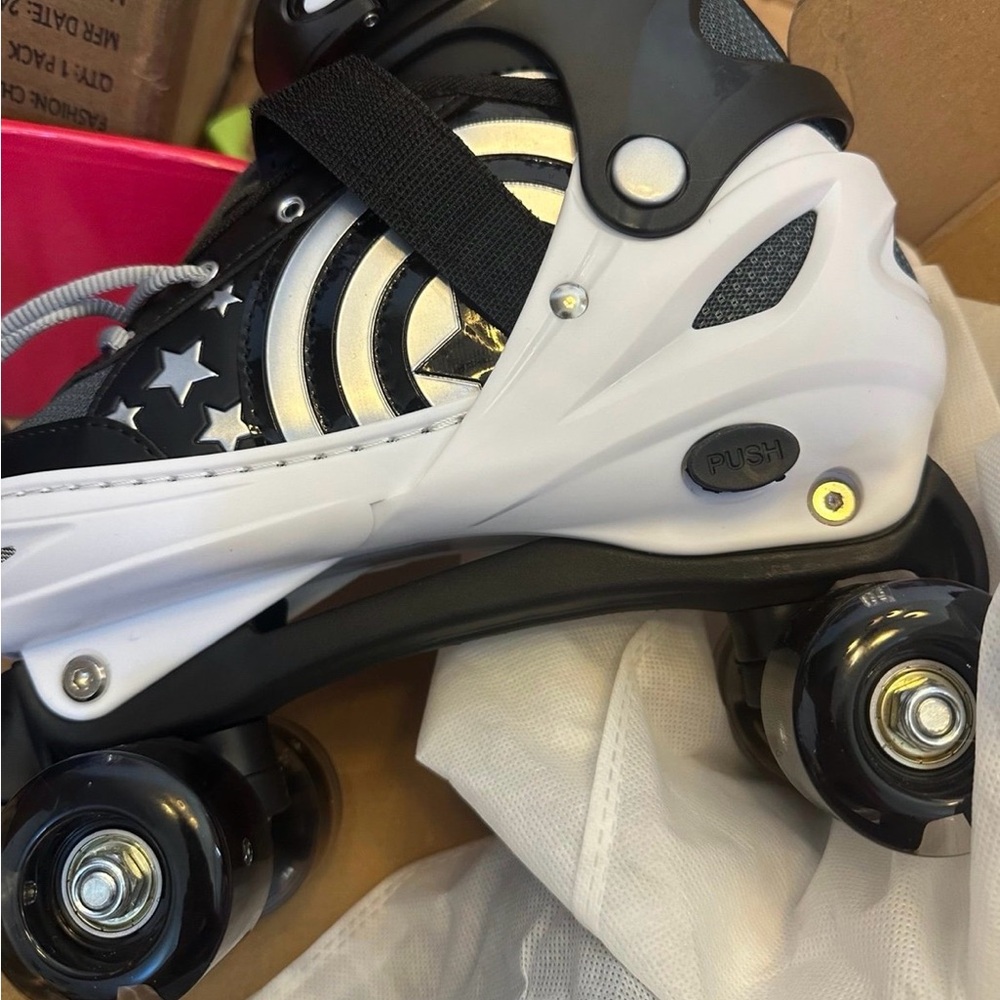 Kids Roller Skates - Black and White